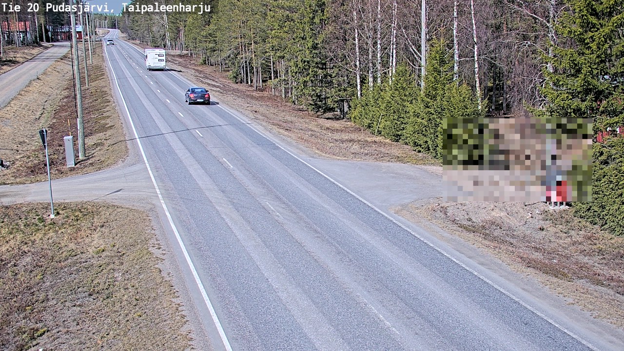 Weather Camera Image Road 20 Pudasjärvi, Taipaleenharju, Pudasjärvi, Pohjois-Pohjanmaa