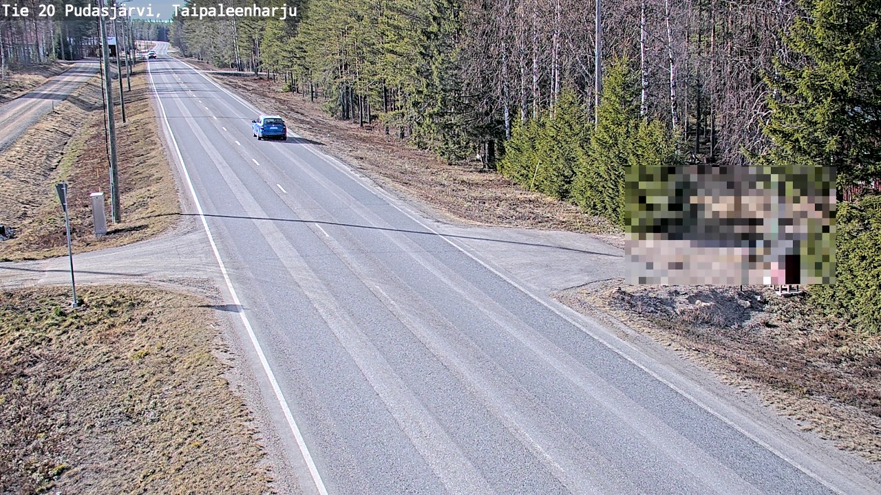 Weather Camera Image Road 20 Pudasjärvi, Taipaleenharju, Pudasjärvi, Pohjois-Pohjanmaa