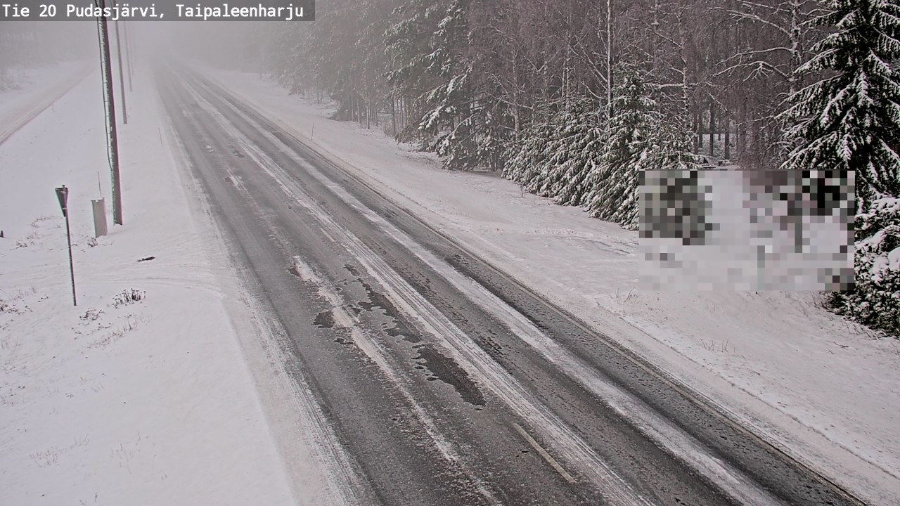 Weather Camera Image Road 20 Pudasjärvi, Taipaleenharju, Pudasjärvi, Pohjois-Pohjanmaa