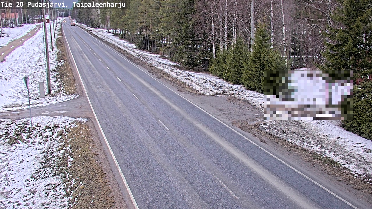 Weather Camera Image Väg 20 Pudasjärvi, Taipaleenharju, Pudasjärvi, Pohjois-Pohjanmaa