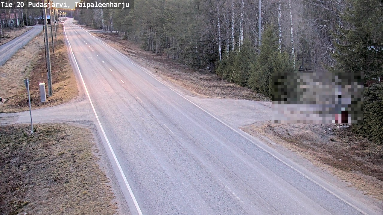 Weather Camera Image Road 20 Pudasjärvi, Taipaleenharju, Pudasjärvi, Pohjois-Pohjanmaa