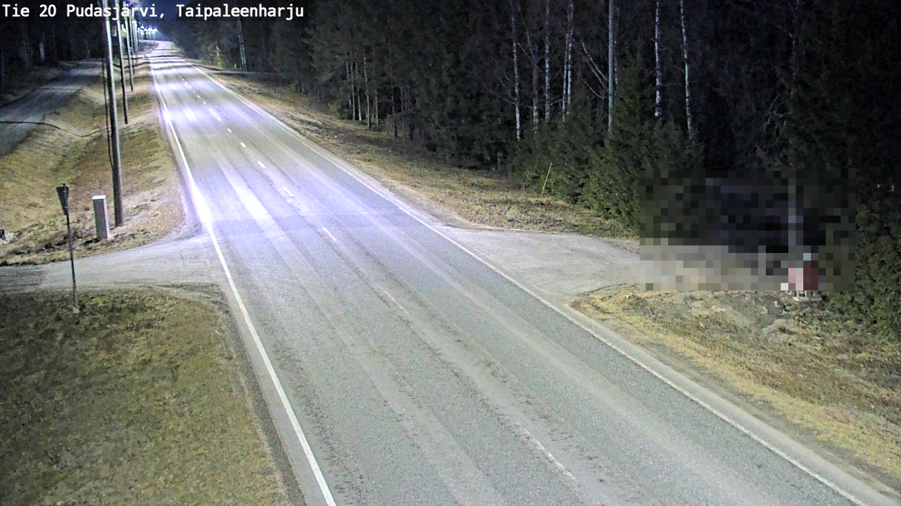 Weather Camera Image Road 20 Pudasjärvi, Taipaleenharju, Pudasjärvi, Pohjois-Pohjanmaa