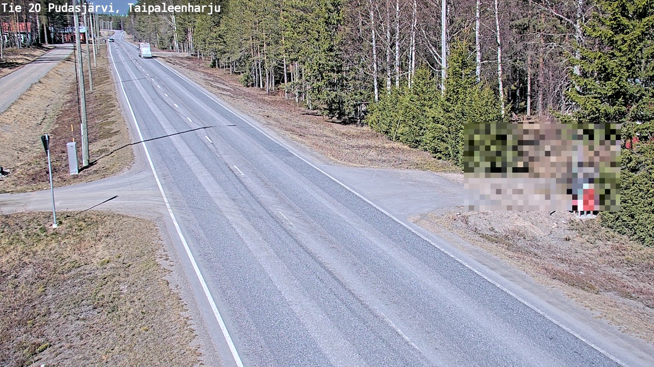 Weather Camera Image Road 20 Pudasjärvi, Taipaleenharju, Pudasjärvi, Pohjois-Pohjanmaa