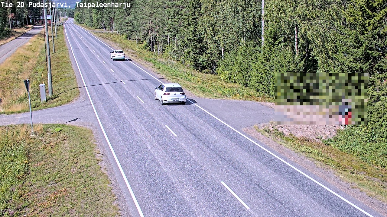 Weather Camera Image Väg 20 Pudasjärvi, Taipaleenharju, Pudasjärvi, Pohjois-Pohjanmaa