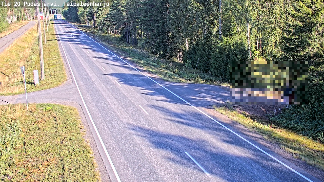 Weather Camera Image Väg 20 Pudasjärvi, Taipaleenharju, Pudasjärvi, Pohjois-Pohjanmaa