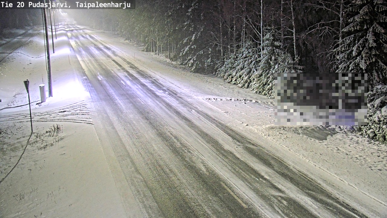 Weather Camera Image Road 20 Pudasjärvi, Taipaleenharju, Pudasjärvi, Pohjois-Pohjanmaa