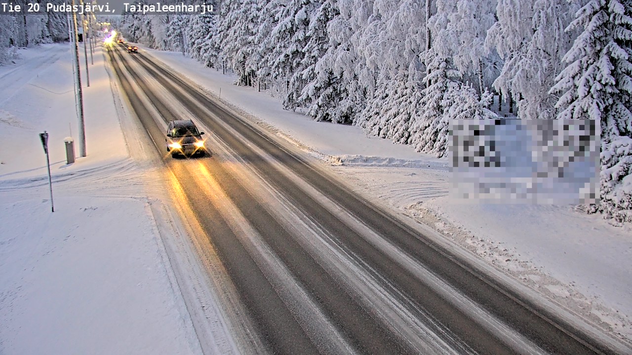 Weather Camera Image Road 20 Pudasjärvi, Taipaleenharju, Pudasjärvi, Pohjois-Pohjanmaa