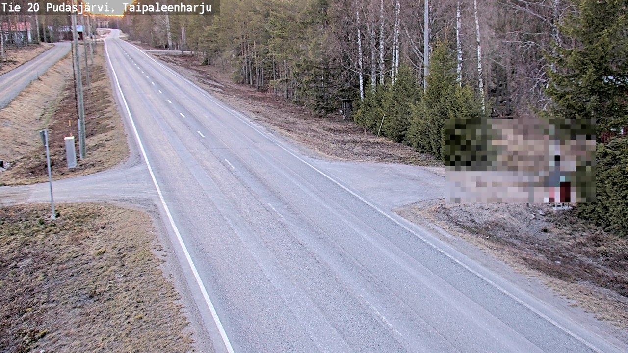 Weather Camera Image Road 20 Pudasjärvi, Taipaleenharju, Pudasjärvi, Pohjois-Pohjanmaa