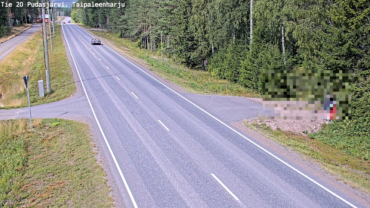 Weather Camera Image Väg 20 Pudasjärvi, Taipaleenharju, Pudasjärvi, Pohjois-Pohjanmaa