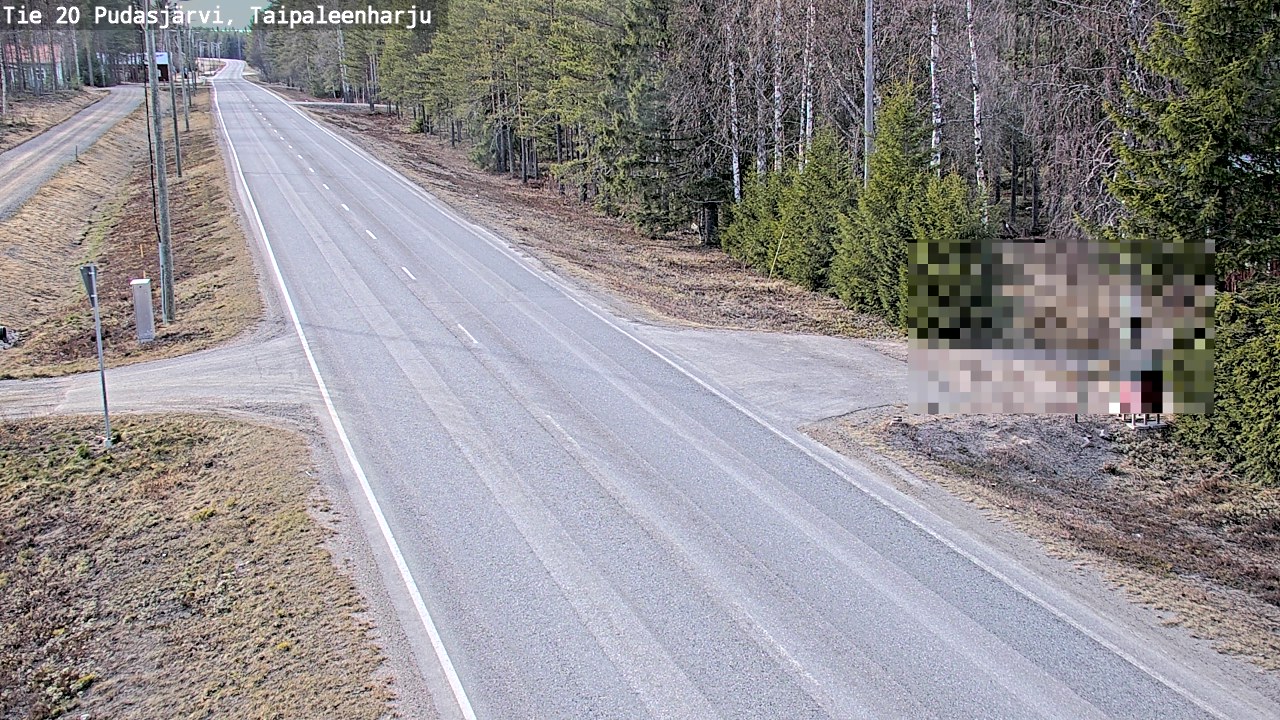 Weather Camera Image Road 20 Pudasjärvi, Taipaleenharju, Pudasjärvi, Pohjois-Pohjanmaa