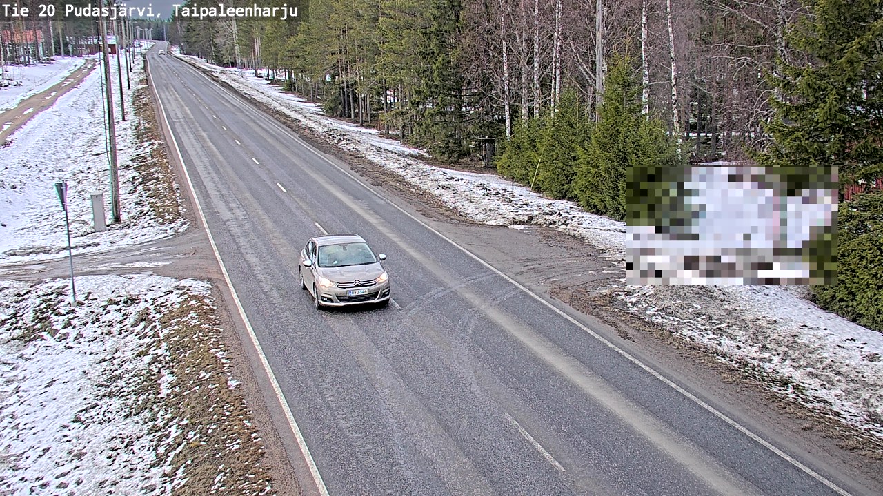 Weather Camera Image Väg 20 Pudasjärvi, Taipaleenharju, Pudasjärvi, Pohjois-Pohjanmaa