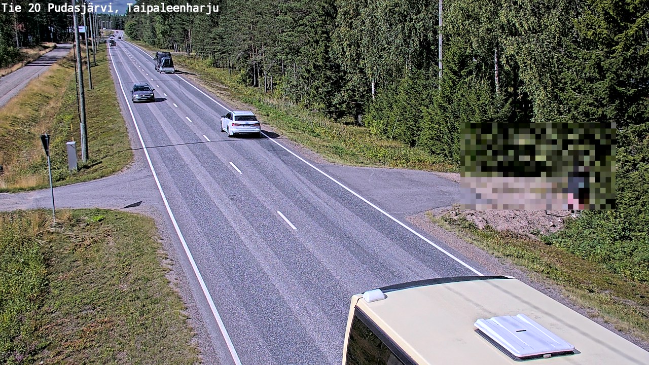 Weather Camera Image Väg 20 Pudasjärvi, Taipaleenharju, Pudasjärvi, Pohjois-Pohjanmaa