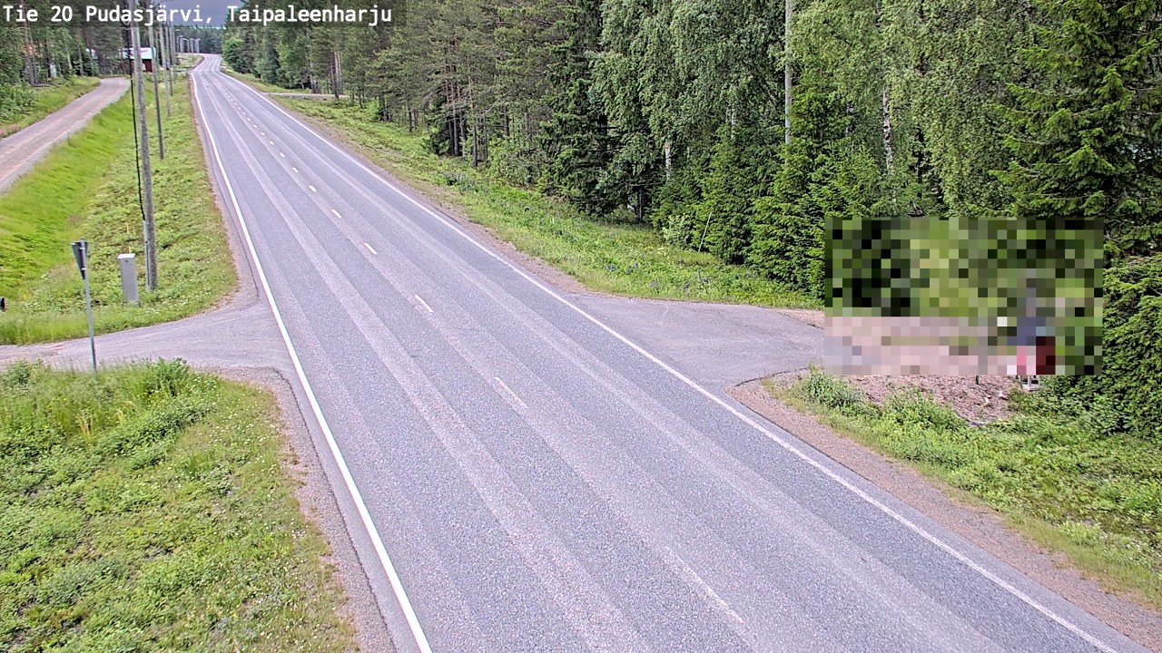 Weather Camera Image Road 20 Pudasjärvi, Taipaleenharju, Pudasjärvi, Pohjois-Pohjanmaa
