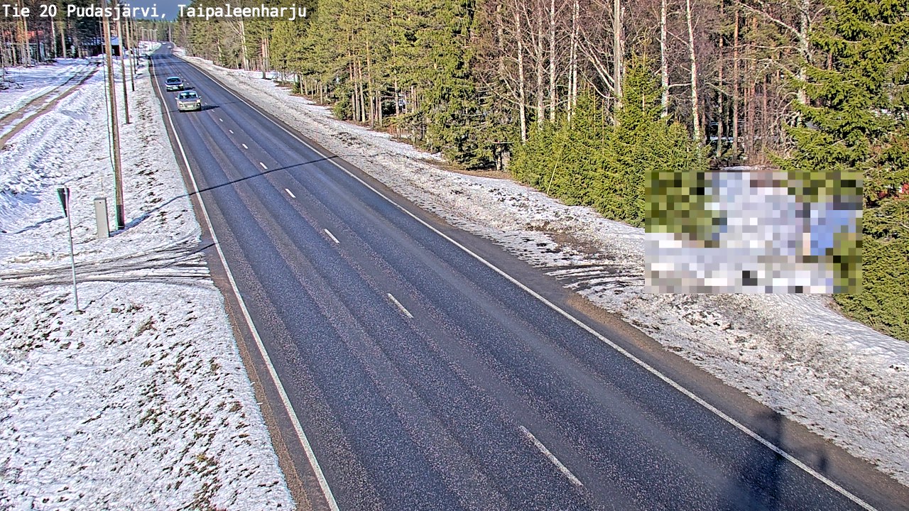 Weather Camera Image Väg 20 Pudasjärvi, Taipaleenharju, Pudasjärvi, Pohjois-Pohjanmaa