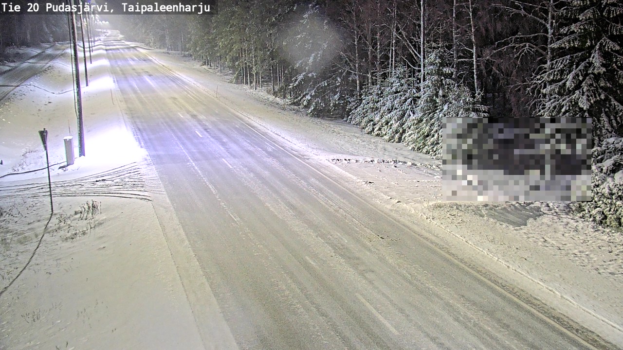 Weather Camera Image Road 20 Pudasjärvi, Taipaleenharju, Pudasjärvi, Pohjois-Pohjanmaa