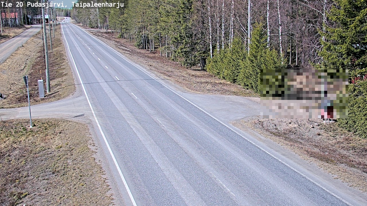 Weather Camera Image Road 20 Pudasjärvi, Taipaleenharju, Pudasjärvi, Pohjois-Pohjanmaa