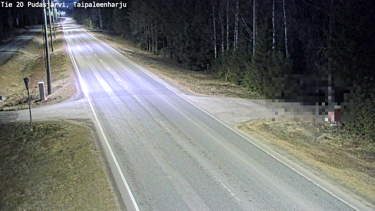 Weather Camera Image Road 20 Pudasjärvi, Taipaleenharju, Pudasjärvi, Pohjois-Pohjanmaa