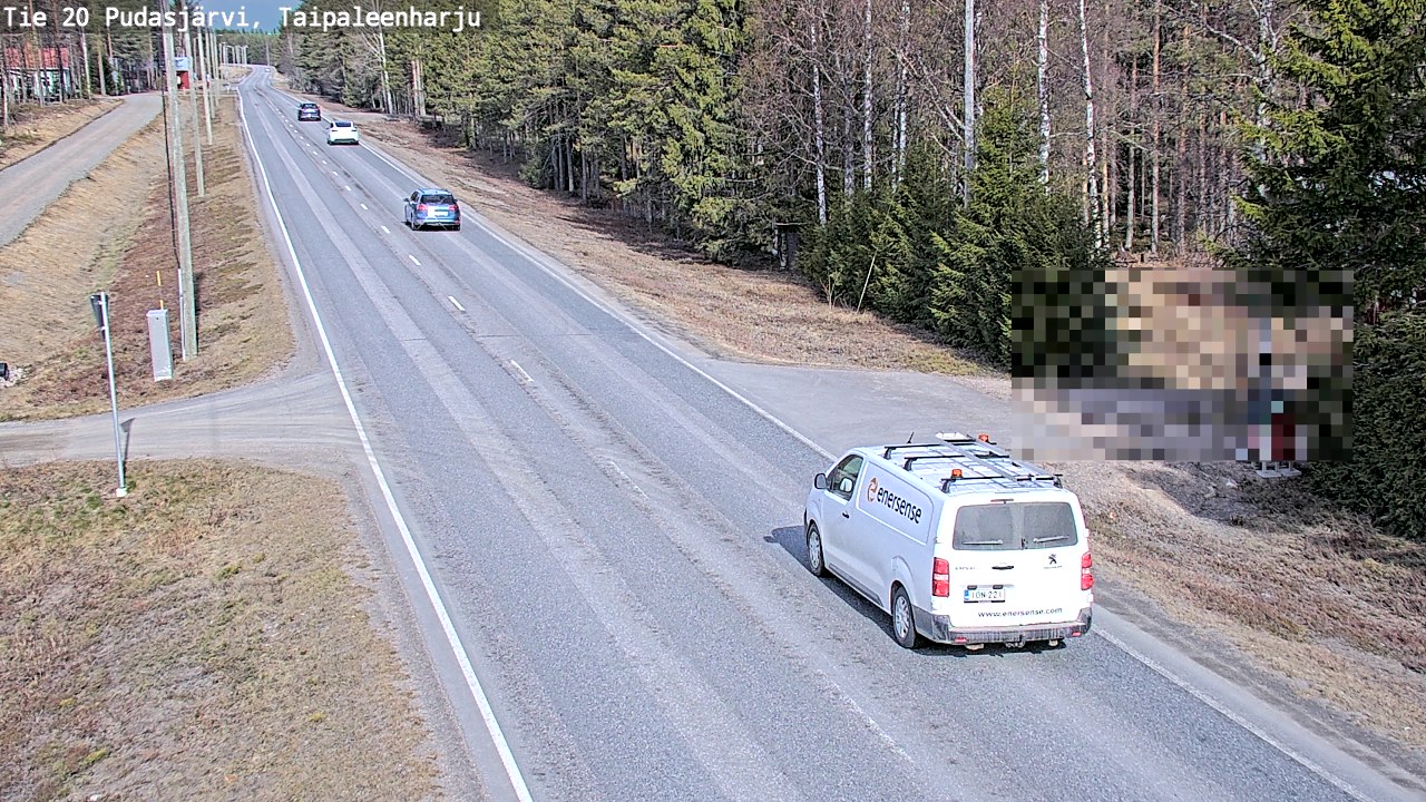 Weather Camera Image Road 20 Pudasjärvi, Taipaleenharju, Pudasjärvi, Pohjois-Pohjanmaa