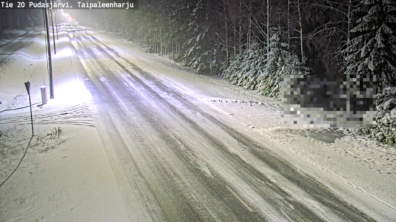 Weather Camera Image Road 20 Pudasjärvi, Taipaleenharju, Pudasjärvi, Pohjois-Pohjanmaa