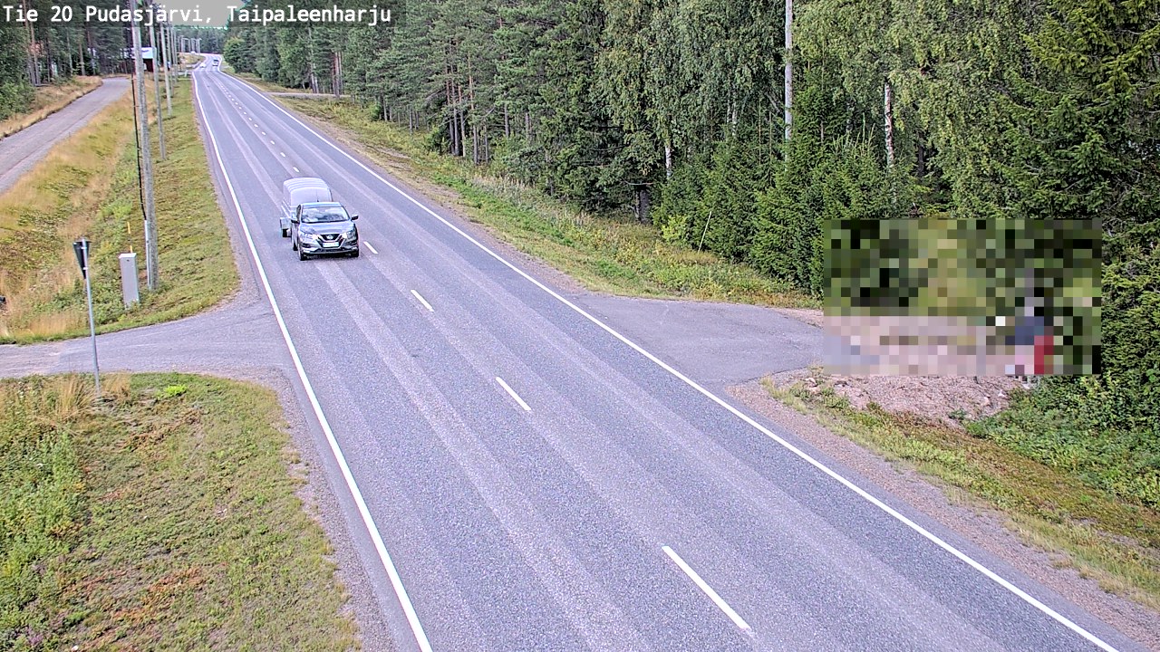 Weather Camera Image Väg 20 Pudasjärvi, Taipaleenharju, Pudasjärvi, Pohjois-Pohjanmaa
