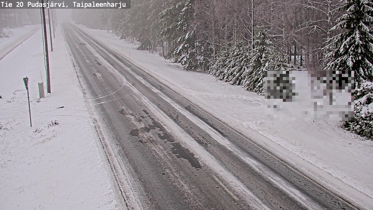 Weather Camera Image Road 20 Pudasjärvi, Taipaleenharju, Pudasjärvi, Pohjois-Pohjanmaa