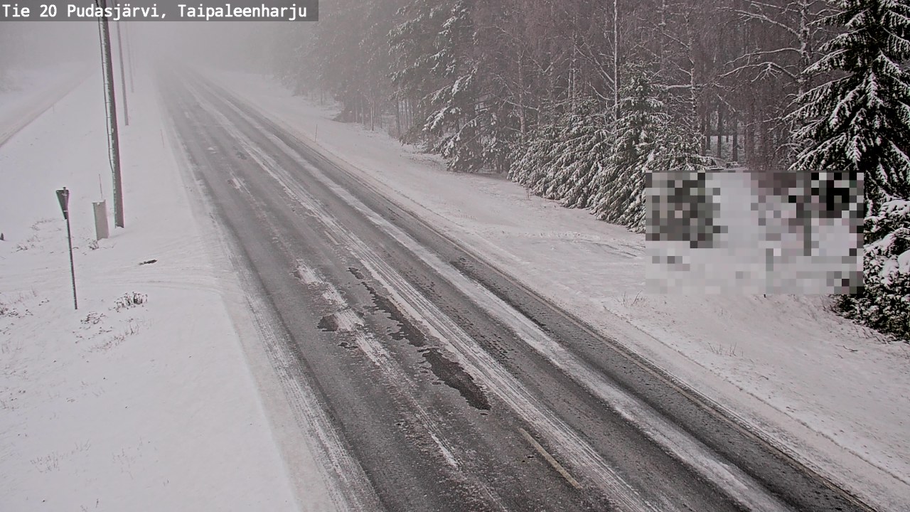 Weather Camera Image Road 20 Pudasjärvi, Taipaleenharju, Pudasjärvi, Pohjois-Pohjanmaa