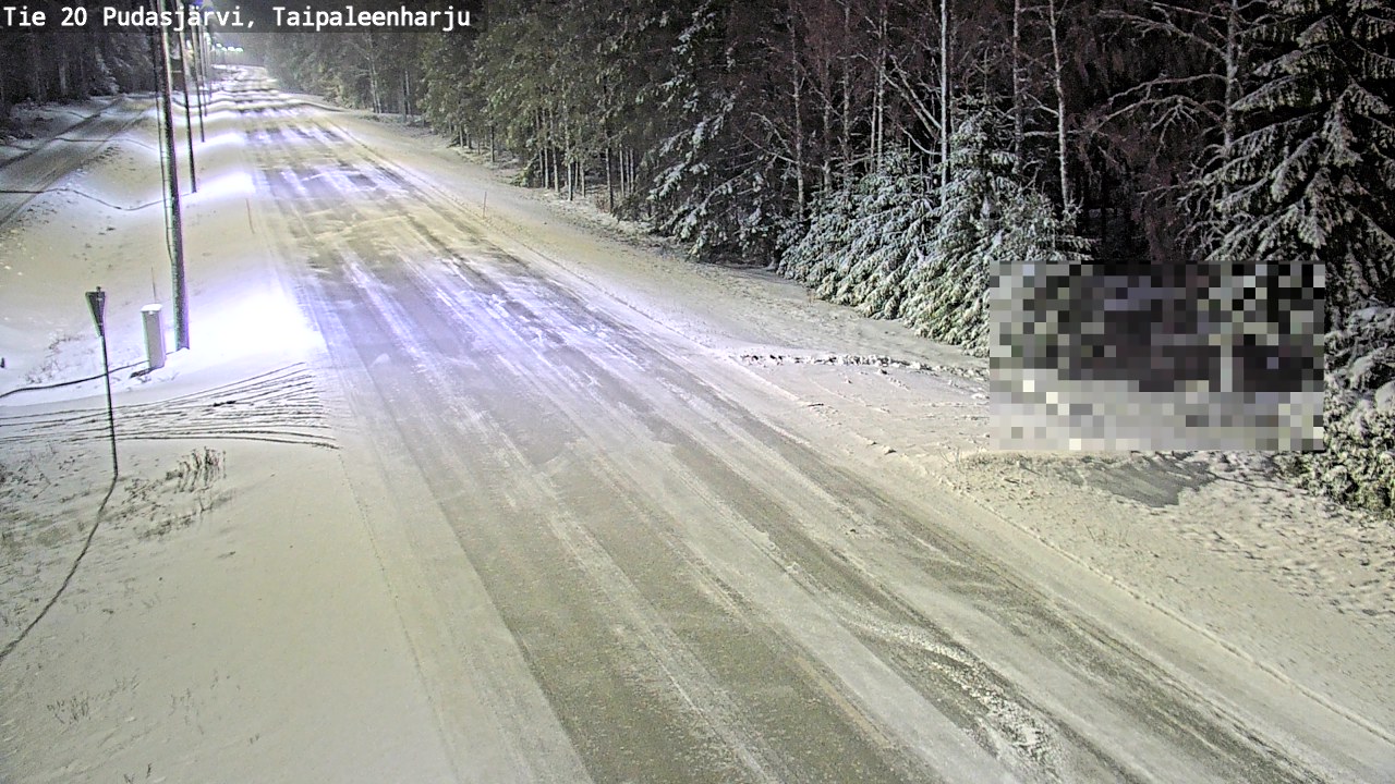 Weather Camera Image Road 20 Pudasjärvi, Taipaleenharju, Pudasjärvi, Pohjois-Pohjanmaa