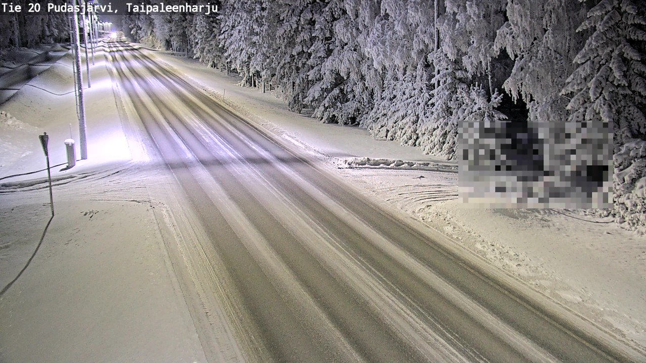 Weather Camera Image Road 20 Pudasjärvi, Taipaleenharju, Pudasjärvi, Pohjois-Pohjanmaa