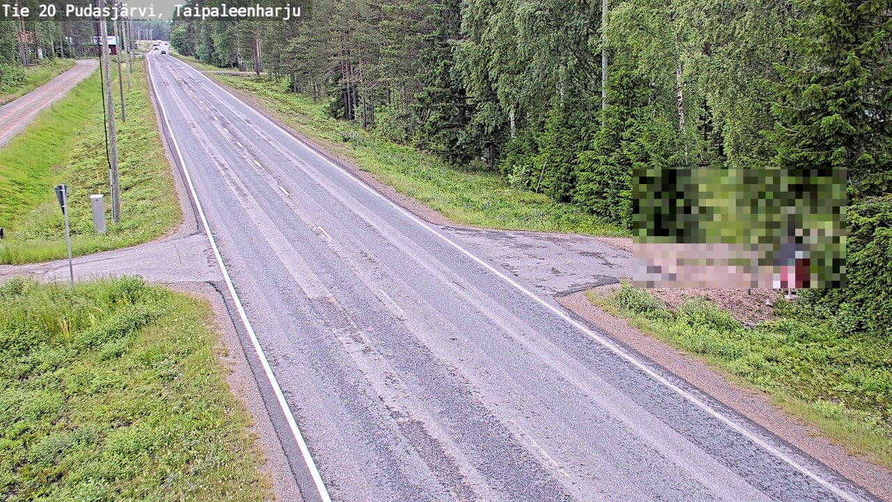 Weather Camera Image Road 20 Pudasjärvi, Taipaleenharju, Pudasjärvi, Pohjois-Pohjanmaa