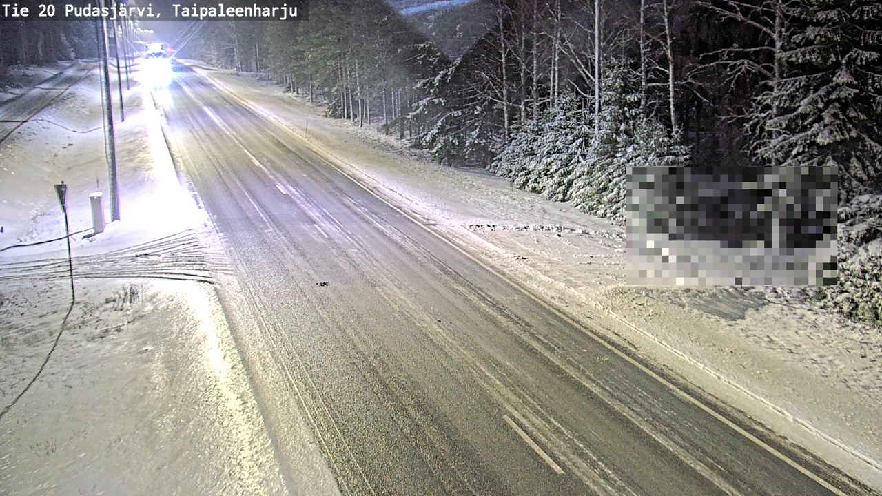 Weather Camera Image Road 20 Pudasjärvi, Taipaleenharju, Pudasjärvi, Pohjois-Pohjanmaa