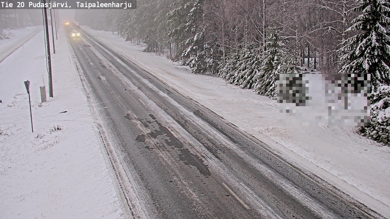 Weather Camera Image Väg 20 Pudasjärvi, Taipaleenharju, Pudasjärvi, Pohjois-Pohjanmaa