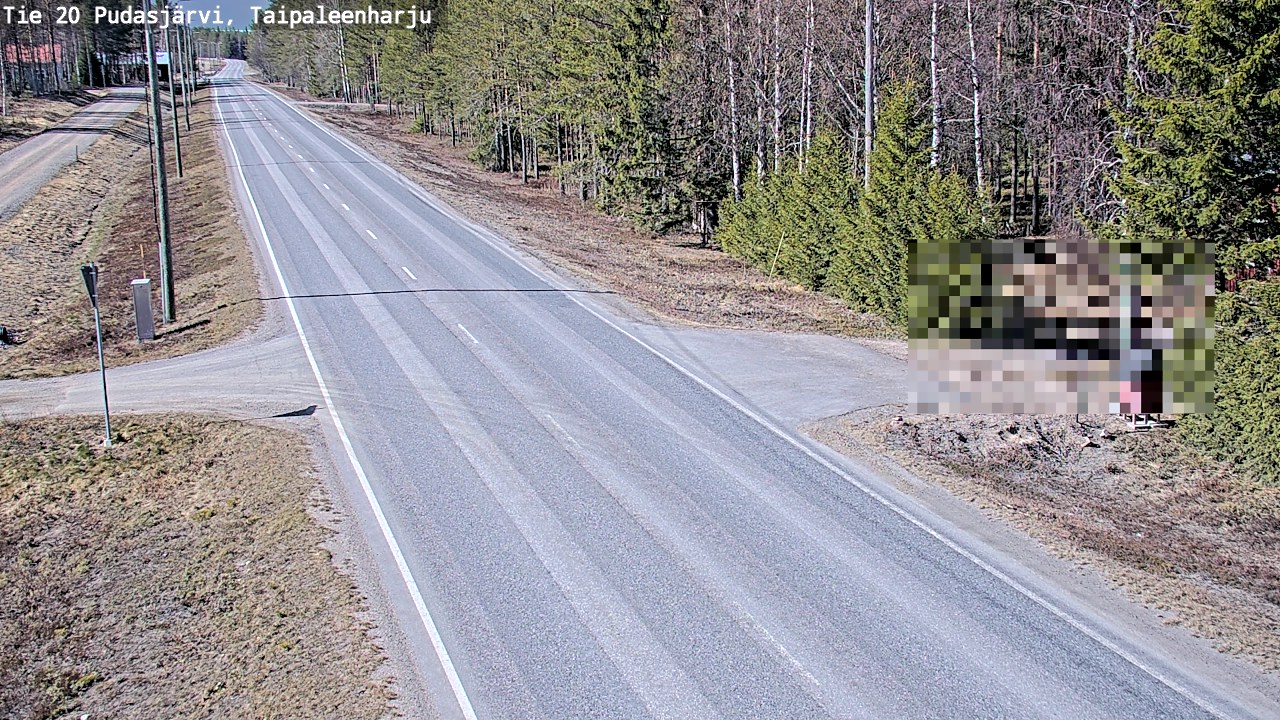 Weather Camera Image Road 20 Pudasjärvi, Taipaleenharju, Pudasjärvi, Pohjois-Pohjanmaa
