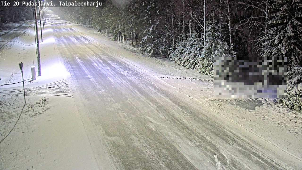 Weather Camera Image Road 20 Pudasjärvi, Taipaleenharju, Pudasjärvi, Pohjois-Pohjanmaa
