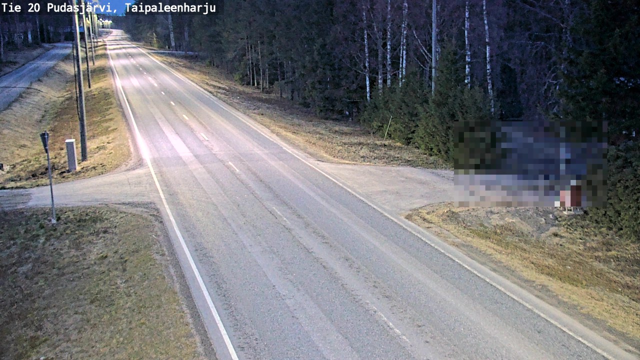 Weather Camera Image Road 20 Pudasjärvi, Taipaleenharju, Pudasjärvi, Pohjois-Pohjanmaa