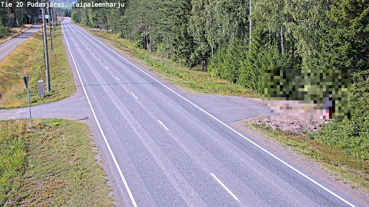 Weather Camera Image Road 20 Pudasjärvi, Taipaleenharju, Pudasjärvi, Pohjois-Pohjanmaa
