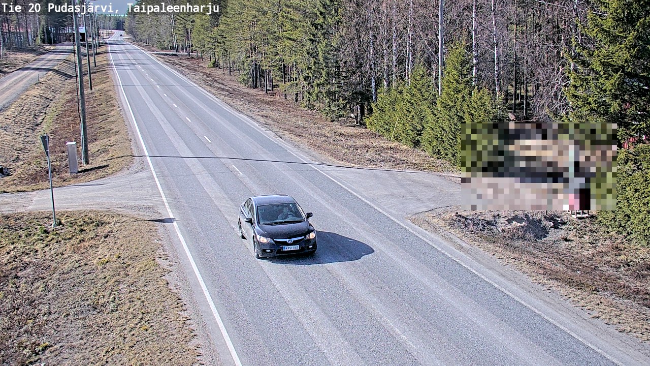 Weather Camera Image Road 20 Pudasjärvi, Taipaleenharju, Pudasjärvi, Pohjois-Pohjanmaa