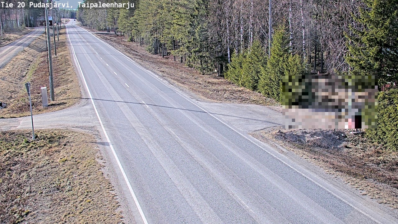 Weather Camera Image Road 20 Pudasjärvi, Taipaleenharju, Pudasjärvi, Pohjois-Pohjanmaa