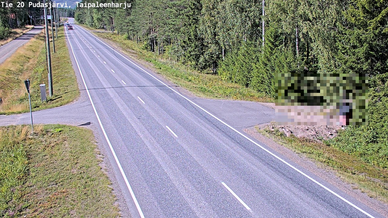 Weather Camera Image Road 20 Pudasjärvi, Taipaleenharju, Pudasjärvi, Pohjois-Pohjanmaa