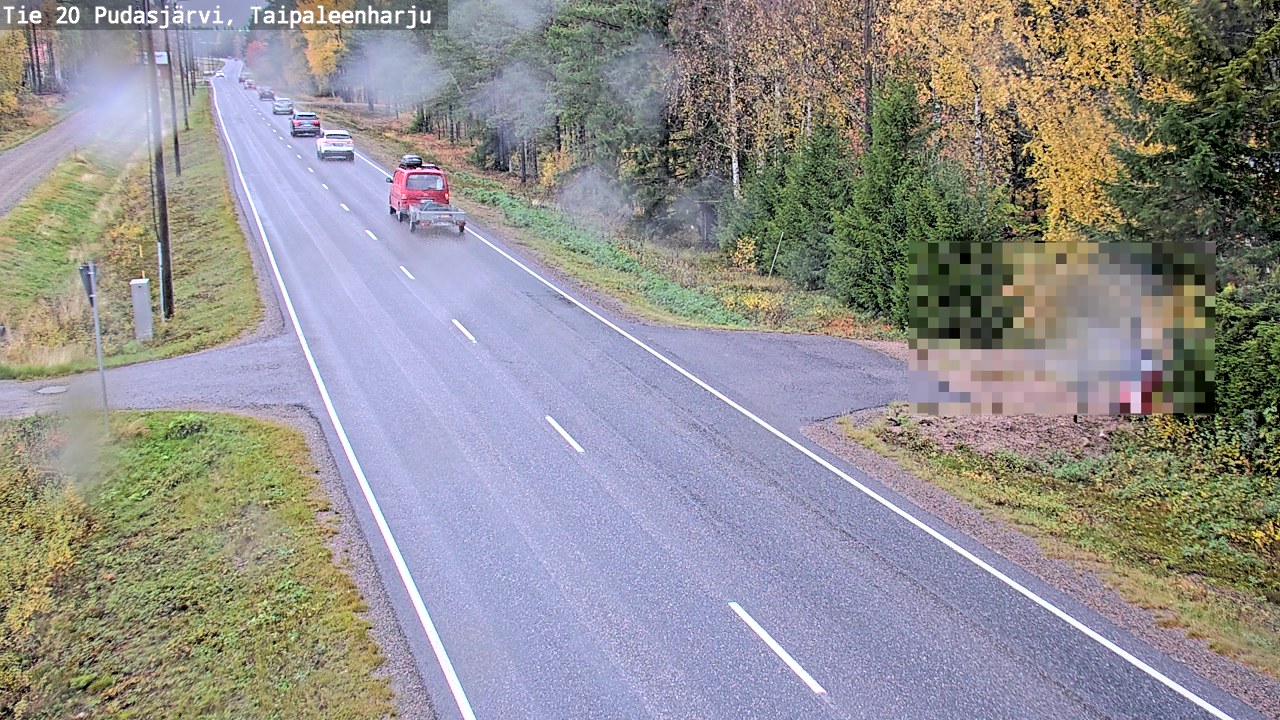 Weather Camera Image Road 20 Pudasjärvi, Taipaleenharju, Pudasjärvi, Pohjois-Pohjanmaa