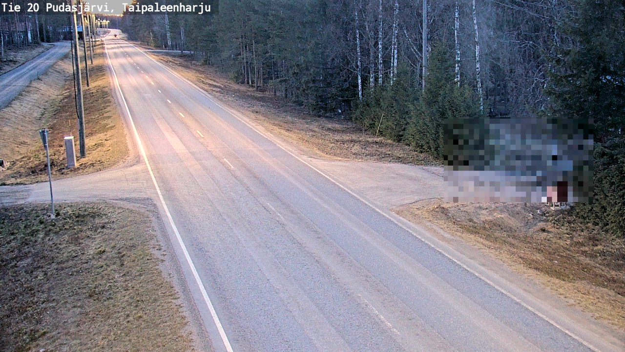 Weather Camera Image Road 20 Pudasjärvi, Taipaleenharju, Pudasjärvi, Pohjois-Pohjanmaa