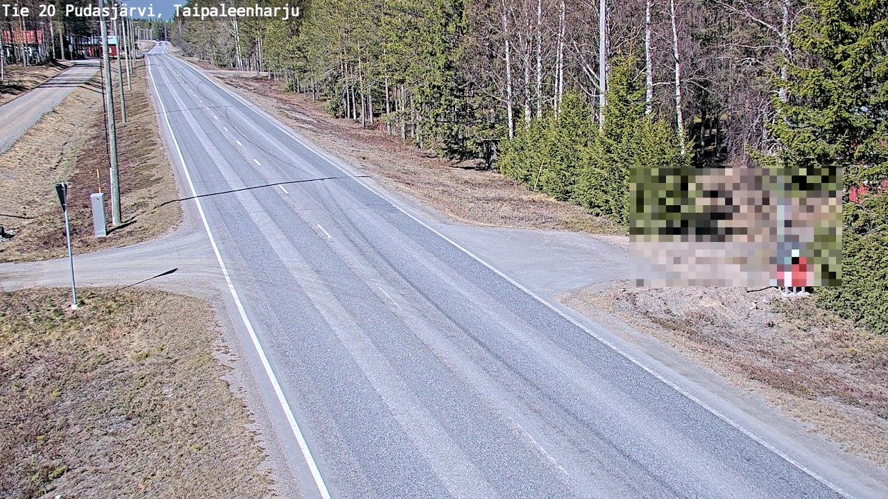 Weather Camera Image Road 20 Pudasjärvi, Taipaleenharju, Pudasjärvi, Pohjois-Pohjanmaa