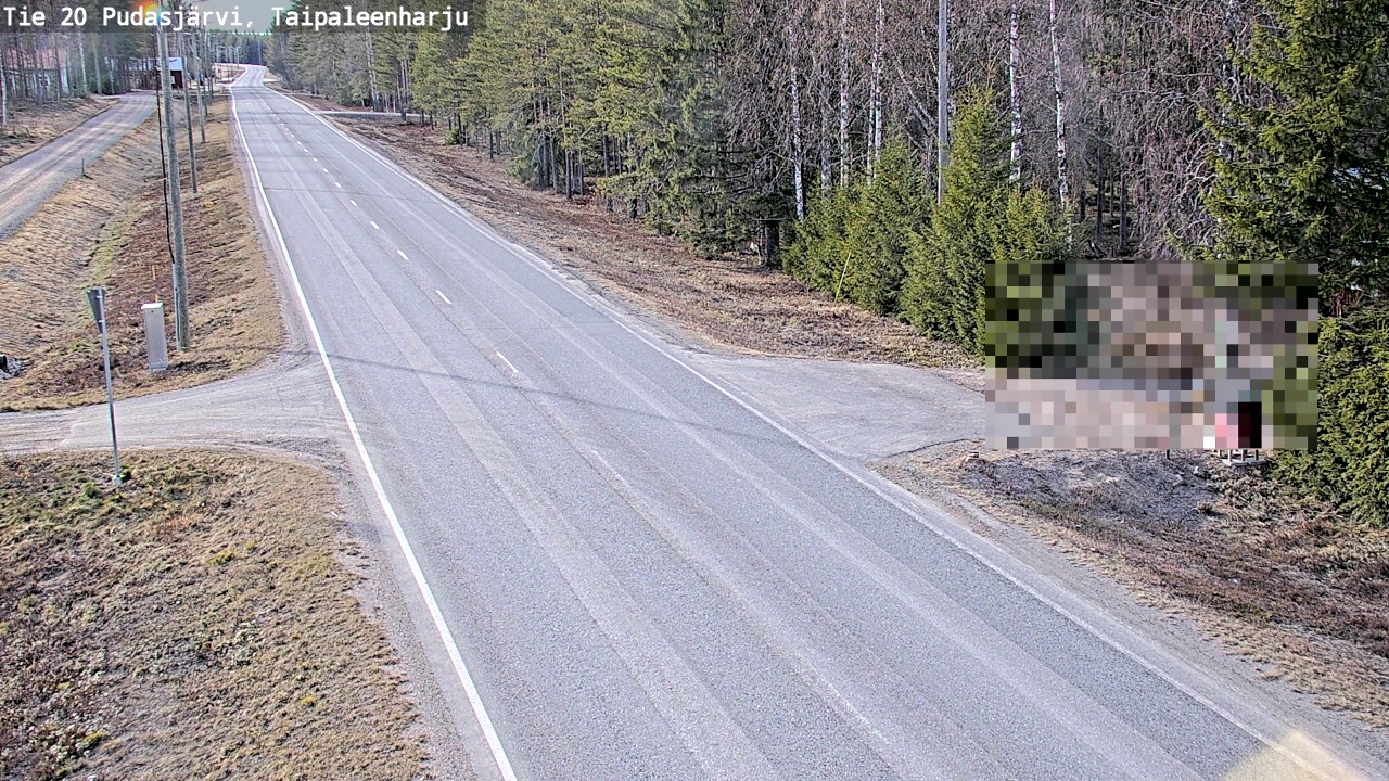 Weather Camera Image Road 20 Pudasjärvi, Taipaleenharju, Pudasjärvi, Pohjois-Pohjanmaa