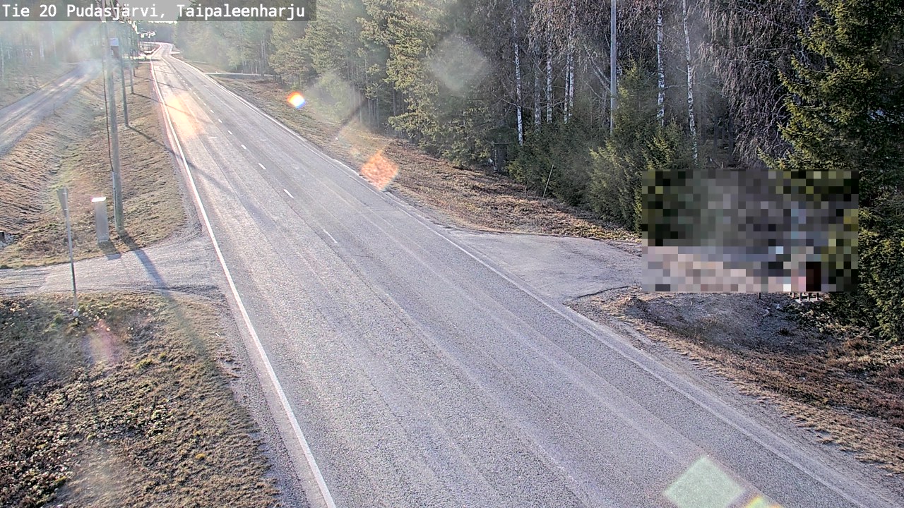 Weather Camera Image Road 20 Pudasjärvi, Taipaleenharju, Pudasjärvi, Pohjois-Pohjanmaa