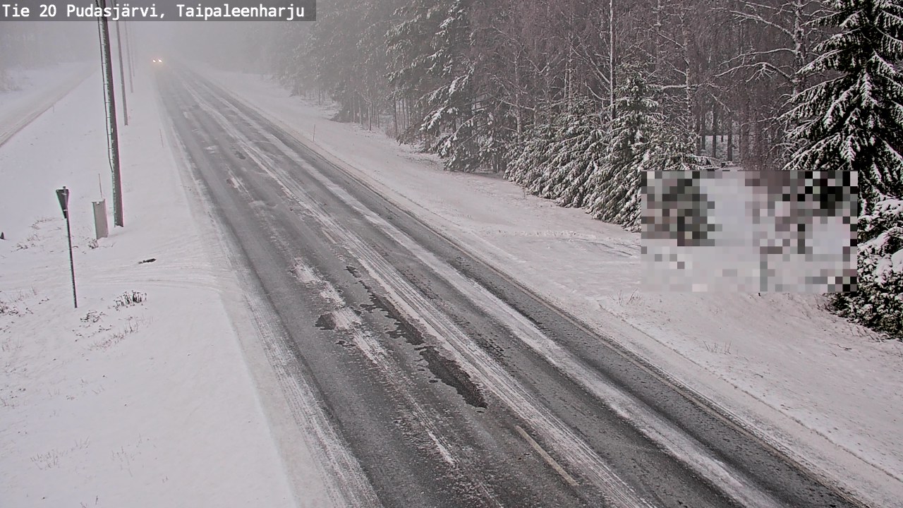Weather Camera Image Road 20 Pudasjärvi, Taipaleenharju, Pudasjärvi, Pohjois-Pohjanmaa