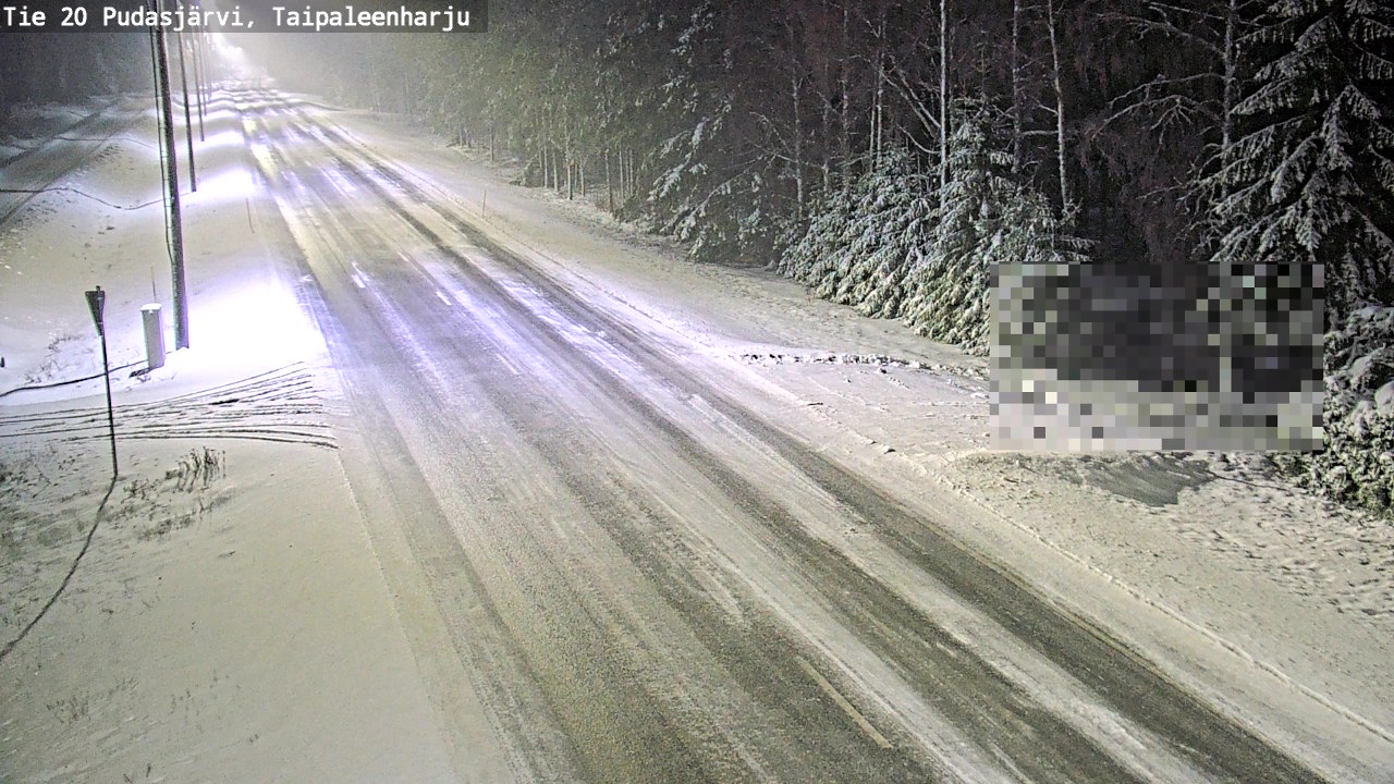 Weather Camera Image Road 20 Pudasjärvi, Taipaleenharju, Pudasjärvi, Pohjois-Pohjanmaa