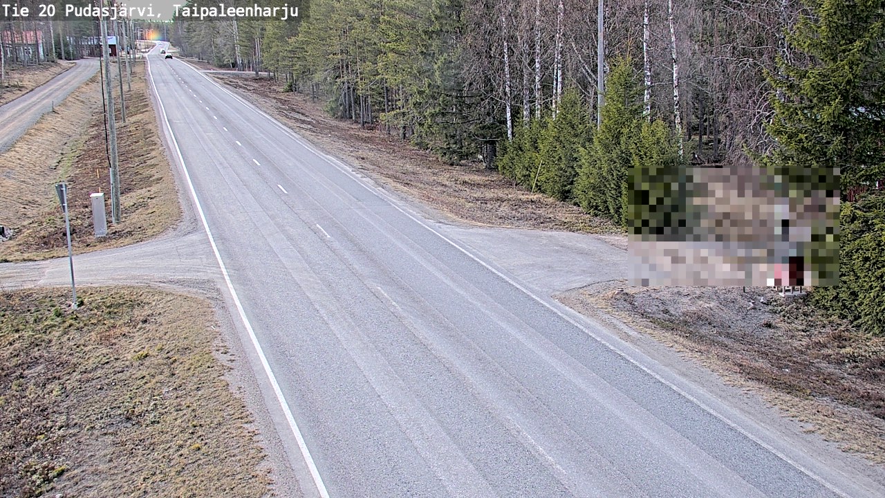 Weather Camera Image Road 20 Pudasjärvi, Taipaleenharju, Pudasjärvi, Pohjois-Pohjanmaa