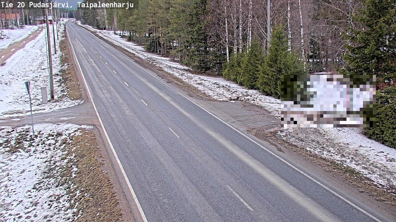 Weather Camera Image Väg 20 Pudasjärvi, Taipaleenharju, Pudasjärvi, Pohjois-Pohjanmaa