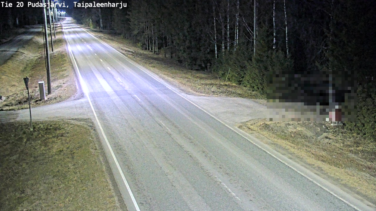 Weather Camera Image Road 20 Pudasjärvi, Taipaleenharju, Pudasjärvi, Pohjois-Pohjanmaa