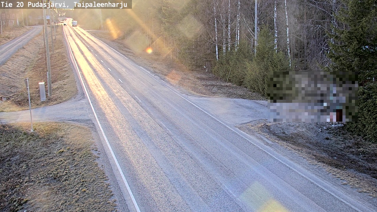 Weather Camera Image Road 20 Pudasjärvi, Taipaleenharju, Pudasjärvi, Pohjois-Pohjanmaa