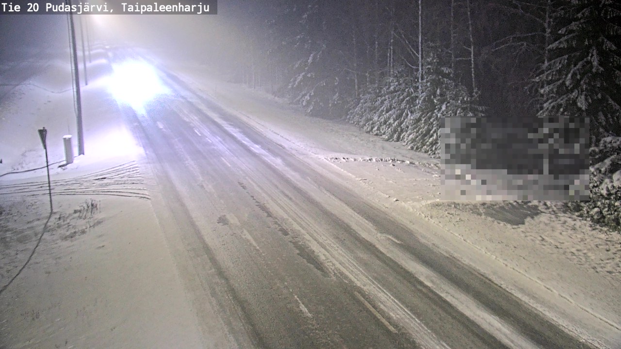 Weather Camera Image Road 20 Pudasjärvi, Taipaleenharju, Pudasjärvi, Pohjois-Pohjanmaa